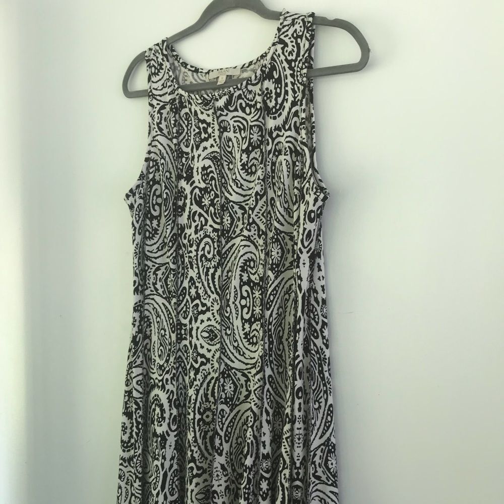 Haani Black & White Paisley Sleeveless A-Line Dress XL - Picture 4 of 7